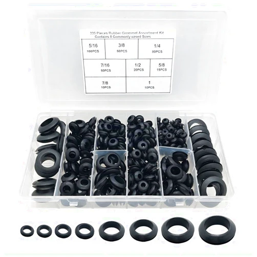 MONEXIO 335Pcs Rubber Grommets Assortment kit,8 Sizes (1/4