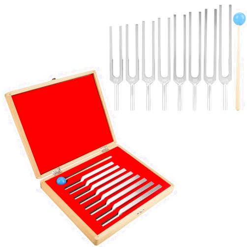 Thincol Medical Tuning Fork Set, Aluminium Tuning Fork,256HZ 512HZ 288HZ 320HZ 341.3HZ 384HZ 426.6HZ 480HZ Set,with A Mallet,for Music Room, Health Club etc