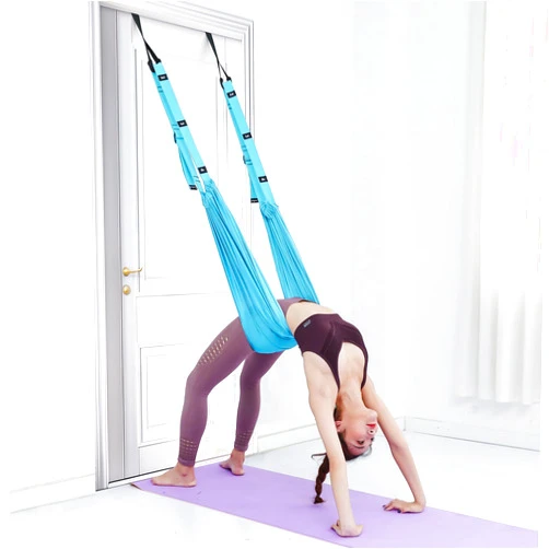 SKYPHAROS Yoga Stretching Strap, Leg Waist Back Bend Auxiliary Yoga Stretch Band, Upgraded Version with Door Anchor 2 Resistance Rope Stretch Strap Inversion Trainer for Pilates Dance Aerial Yoga Fitness
