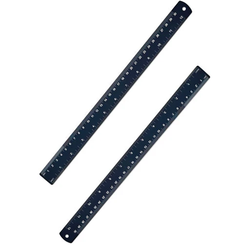 Zotemo Metal Ruler 12 inch, Aluminum Ruler with Metric and Imperial Measurement, 30 cm Long Straight Ruler with Inch and MM Conversion Table for Students and Office Supplies, 2 Pack
