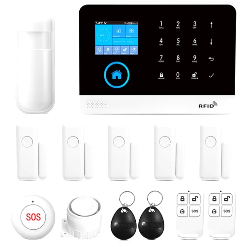 LWOHSI Wireless WiFi Smart Home Security DIY Alarm System with Motion Detector,Notifications with app,Door/Window Sensor, Siren,Compatible with Alexa,NO Monthly Fees