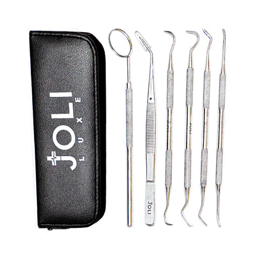 JOLI LUXE Dental Tools Kit for Teeth - Stainless Steel Plaque Remover for Teeth Scraper, Dental Mirror, with Professional-Quality Case