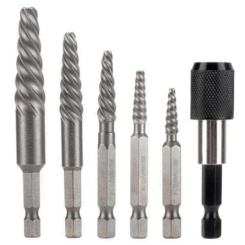 BSUXMAFG Damaged Screw Extractor Set, 6 Piece Easy Out Bolt Extractor for Easily Remove Broken Bolts, Stripped Screws, Studs
