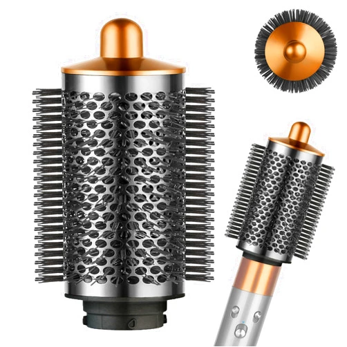 YTCHYYSK Large Round Volumizing Brush for Dyson Airwrap Attachments, Nickel/Copper, Bigger Oval Volumizer for Fluffy Styling
