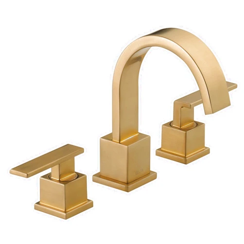 Delta Faucet Vero Widespread Bathroom Faucet 3 Hole, Gold Bathroom Faucet, Bathroom Sink Faucet, 2 Handle Bathroom Faucet, Bath Faucet, Metal Drain Assembly, Champagne Bronze 3553LF-CZ