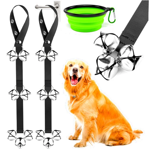 JODGERUN Dog Doorbells Premium Quality Training Potty Dog Bells, Adjustable Door Bell Length for Small, Medium and Large Dogs, A Convenient Way to Train Your Puppy - 7 Large Loud & Crisp DoorBells