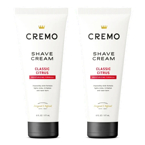 Cremo Barber Grade Original Shave Cream Classic Citrus Moisturizing Formula, Astonishingly Superior Ultra-Slick Shaving Cream Fights Nicks, Cuts and Razor Burn, 6 Fl Oz (2 Pack)