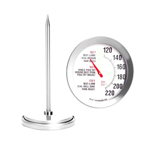 Defull Meat Thermometer Extra Large Dial 2.8'' Meat & Poultry Thermometer Stainless Steel Safe Waterproof Classic Design BBQ Poultry Probe Cooking Thermometer for Household Cooking Turkey Pork Beef