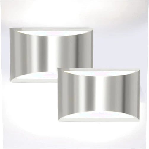 FAISHILAN Chrome Wall Sconces Set of 2 – 6000K Up and Down Wall Mount Lights for Living Room, Bedroom, Hallway, and Corridor