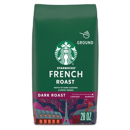Starbucks Ground Coffee, Dark Roast Hot or Iced Coffee, French Roast, 28 oz