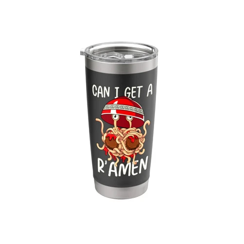 Flying Spaghetti Monster Pastafarianism FSM Gift Flying Spaghetti Monster FSM Pastafarian Can I Get A R'Amen Stainless Steel Insulated Tumbler