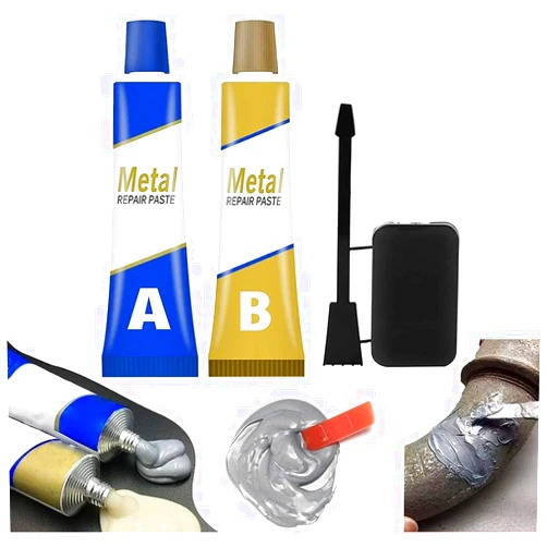 LYZH Magic Metal Cast Iron Repair Paste Set with Scraper, Industrial Heat Resistance Cold Weld Paste, Miracle Welding Glue for Metal, Plastic, Wood (1-Set)