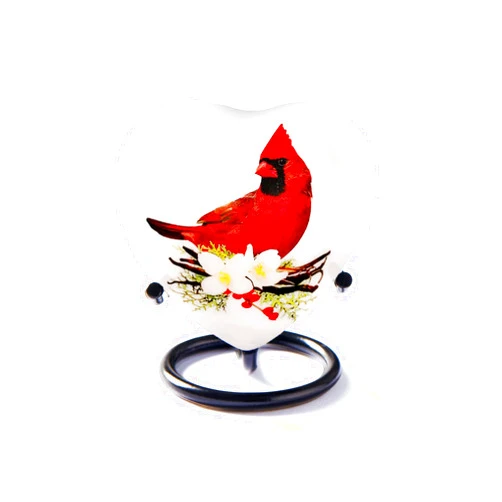 Trupoint Memorials Cremation Urns for Human Ashes - Decorative Urns, Urns for Human Ashes Female & Male, Urns for Ashes Adult Female, Funeral Urns - Cardinal, 1 Small Keepsake Heart with a Stand