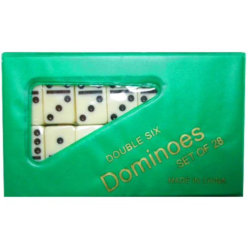 CENPAC Dominoes Double Six Game Mini Travel Set of 28 Travel Game Tile Size is 1 5/8 inch x 3/4 inch x 1/4 inch for Travel, Case Color May Vary.