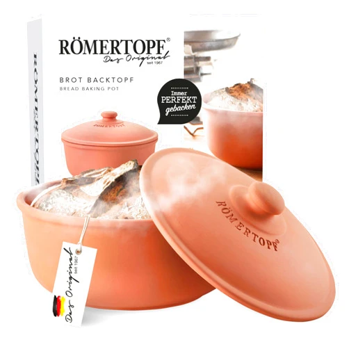 Romertopf Römertopf Bread baking pot made of Naurton for a natural baking experience, bread baking mould, diameter 23.0 cm