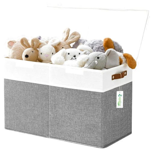 Bagnizer Large Toy Storage Box with Lids, Collapsible Sturdy Baby Storage Organizer Chest Bin Basket for Kids, Boys, Girls, Playroom, Nursery, Bedroom, Closet 25