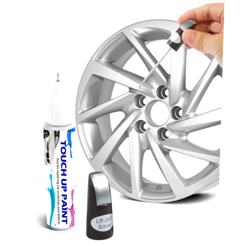 UBOG Touch Up Paint for Cars,Wheel Paint,Car Accessories Rim Paint,Two-In-One Repair Paint,Car Rim Scratch Repair Kit,Car Wheel Scratch Repair Touch Up Paint Pen,Quick and Easy Wheel Scratch Repair (Silver)