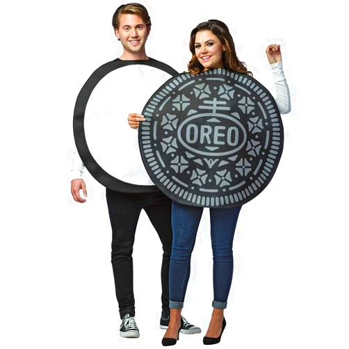 Faerynicethings Adult Size Oreo Cookie Couples Costume - 2 in 1 Package - Foodie Snacks