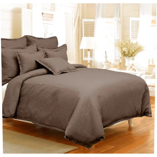 Veratex Contemporary Style Luxury 100% Linen Construction Made in the USA Multi Room Tailored Window Valance, Brown