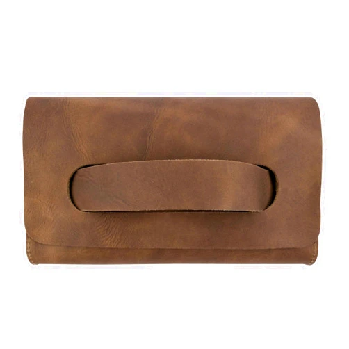 Hide & Drink, Rectangular Clutch Bag With Handle, Wallet for Cards, Money, Stylish Handbag, Full Grain Leather, Handmade