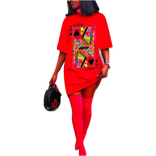 Antique Style Womens Casual Fashion Printing Loose Longline Top Shirts Fashion Short Sleeve Dresses