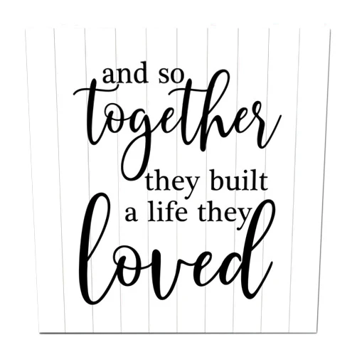 Taoliuluo And So Together They Built A Life They Loved Hand Carved Wooden Name Signs Carved Wooden Name Plates For Desk Small Wooden Plaques No Odor Fashion Science Fiction For Graduation 14X14 Inch