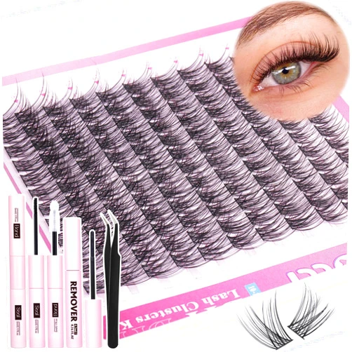 Zenotti Lash Extension Kit Natural Eyelash Extension Kit DIY Lash Clusters Kit C Curl 10-16mm Individual Lashes with Lash Bond and Seal and Remover for Eyelash Clusters Beginners by zenotti