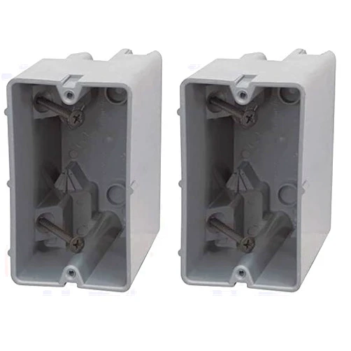 Southwire MSB22+ 1 Gang Device Box (22.5/Cu) with Depth Adjustable, Heavy Duty 42lb, Gray (Pack of 2)