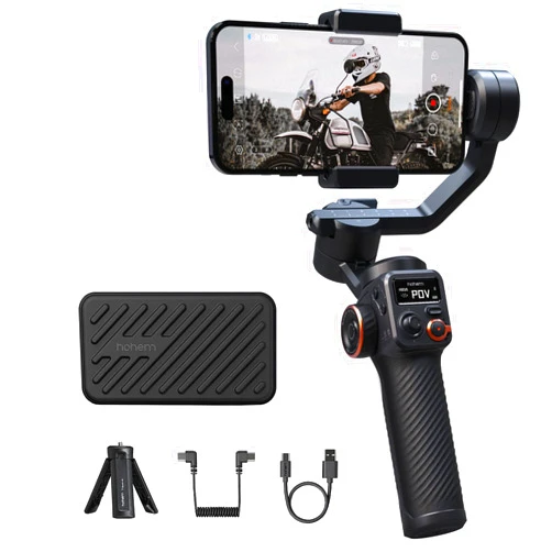 Hohem iSteady M6 Gimbal Stabilizer for Smartphone, 3-Axis Cell Phone Stabilizer Built-in OLED Display 400g Payload Reverse Charging Android and iPhone Gimbal with Inception Motion Timelapse