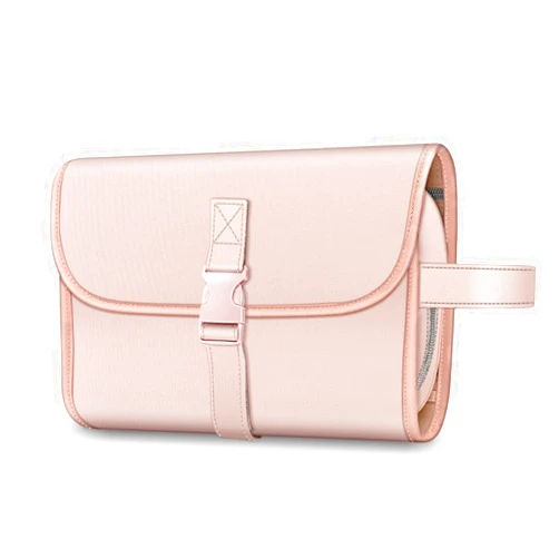 Fintie Portable Toiletry Cosmetic Travel Bag, Large Water Resistant Hanging Makeup Organizer Storage Pouch Case for Women Girls, Pink
