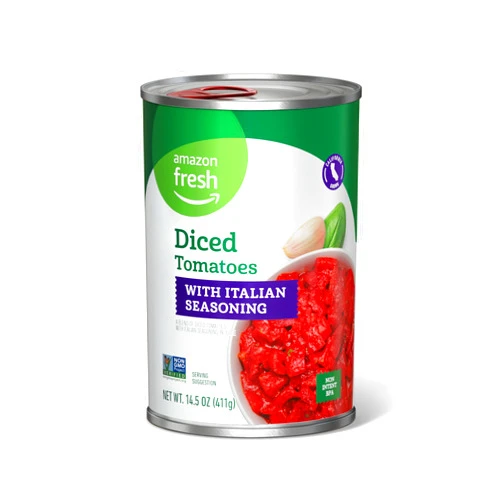 Amazon Fresh, Diced Tomatoes with Italian Seasonings, 14.5 Oz (Previously Happy Belly, Packaging May Vary)