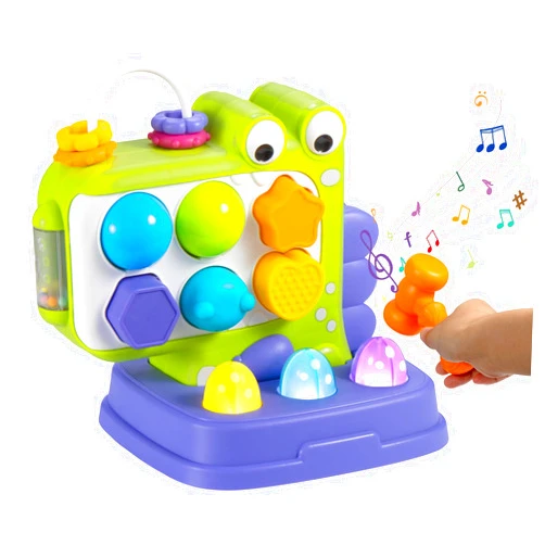 Gefanke 1 Year Old Boy Toys - Interactive Whack A Dinosaur Game Shape Sorter Toys with Hammer, Montessori Learning Toddler Toys Age 1-6 - Baby Toys 12-18 Months