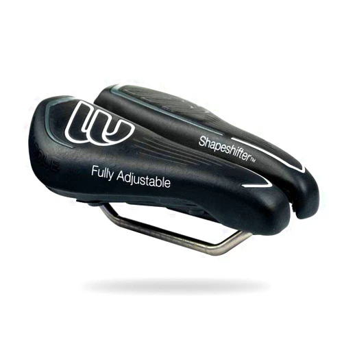 BiSaddle SRT Super Short Noseless Adjustable Bicycle Saddle Black with Titanium Rails Custom Fit Comfort, one Size