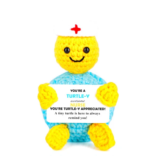 JoycuFF Nurse Gifts - Funny Turtle Nurse Appreciation Gifts for Women Men Thank You Nurse Week Gift Nurse Retirement Gift Handmade Emotional Positive Nurse Crochet