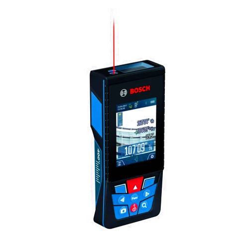 BOSCH GLM400C 400 Ft Blaze Outdoor Connected Laser Measure with Viewfinder, Includes 3 AA Batteries, Hand Strap, & Pouch