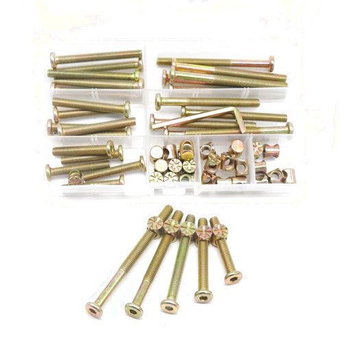 cSeao Crib Screws,Bed Frame Bolts and Nuts Kit, Crib Parts, Bunk Bed Screws, 25-Set M6-1.0x40mm/ 50mm/ 60mm/ 70mm/ 80mm Furniture Barrel Bolts Assortment Kit for Dream on me, Delta, Graco, Fisher Crib