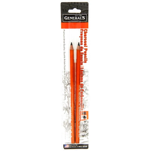 GENERAL'S General Pencil 557-4B-BP Generals Charcoal Pencil 4B 2 Each, 2 Count (Pack of 1), Black