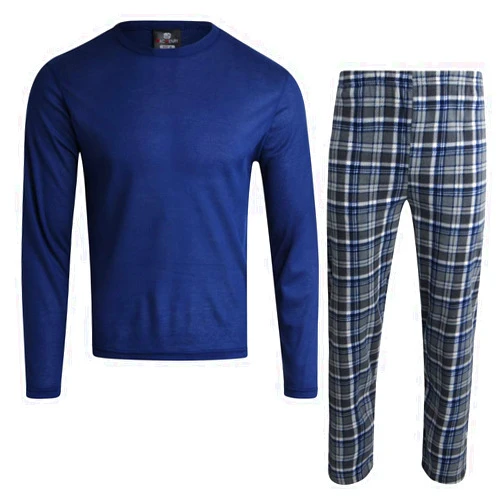 MAC HENRY Mens Pajamas Set - 2 Piece Thermal Long Sleeve Waffle Shirt & Micro Polar Fleece Mens Pajama Pants Holiday Gift Set