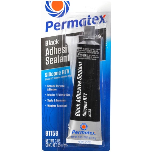 Permatex 81158 Black Silicone Adhesive Sealant, 3 oz. Tube, Pack of 1
