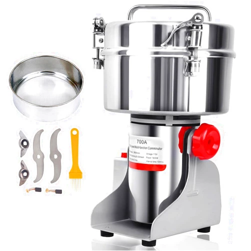 SAMGER S Samger 700g Electric Grain Mill Grinder, 1800W 110V Copper Motor Swing Type Commercial Grinders, High Speed 28000RPM Superfine Grinding Machine Pulverizer for Dry Cereals Corn Pepper Coffee