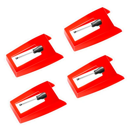 Quadafy 4 pcs Record Player Needle, Diamond Stylus Replacement Turntable Needle Long, for Crosley, Victrola, Jenson, ION, LP, Phonograph