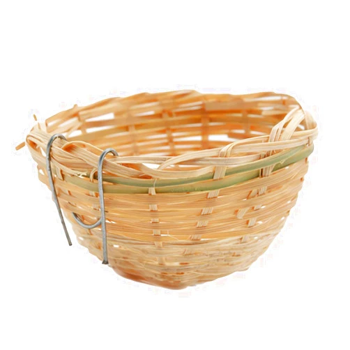 QAOlDH Bird Nest,Bamboo Wicker Woven Canary Nest Pans,Small Bird Nest Boxes Cage,Hanging Bird Bedding Nesting Cage Accessories for Dove Pigeon Parrot Budgie, Parakeet Nest