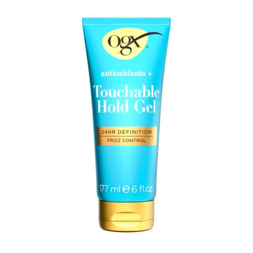 OGX Antioxidants + Touchable Hold Gel, Medium Hold Hair Styling Gel for 24 Hour Definition & Frizz Control, Anti-Humidity Hair Gel with a Soft, Non-Sticky Texture, Paraben-Free, 6 fl. oz