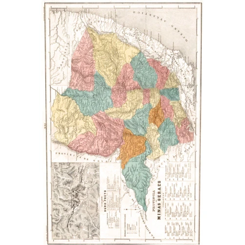 Twin Spires Minas Gerias Map Journal: Vintage Map Notebook