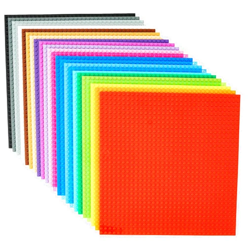 Strictly Briks Compatible with LEGO 24 Pack Classic Baseplates 10x10 in, Stackable Building Plates with 32 x 32 Studs, Mats, Bases, Boards, Sheets 100% Compatible with All Major Brands, Rainbow Colors