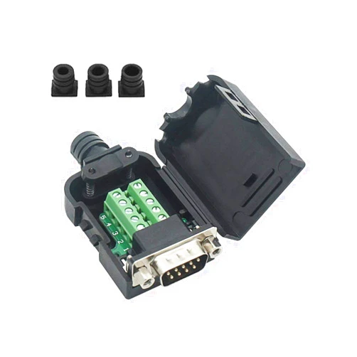 YIOVVOM DB9 Breakout Connector to Wiring Terminal RS232 D-SUB Male Serial Adapters Port Breakout Board Solder-Free Module with case(Male Serial Adapter + Nut)