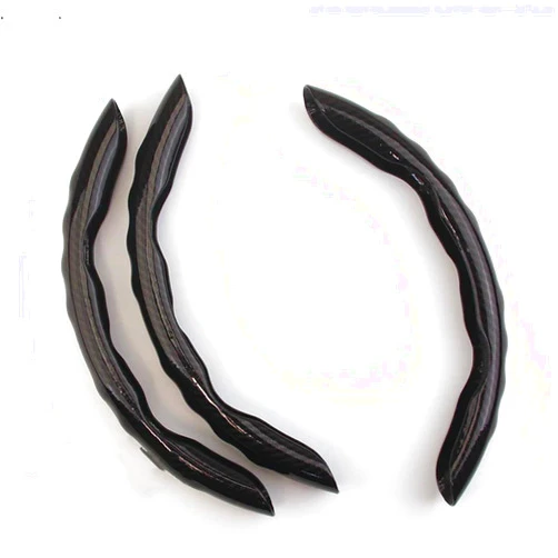 YZCJTGER Steering Wheel 38cm for Auto Deco 2/3PCS Carbon Fiber Silicone Car Steering Wheel Cover Custom Anti-Skid Booster Cover Auto Accessories(Color:A 3PCS Black8)