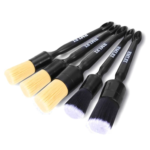 BMLEI 5pcs Car Detailing Brushes Set, Boars Hair Auto Car Detail Brush Kit No Scratch, Ultra Soft Car Duster Brushes Perfect for Interior, Exterior Cleaning, Wheels,Tires,Leather Seats…