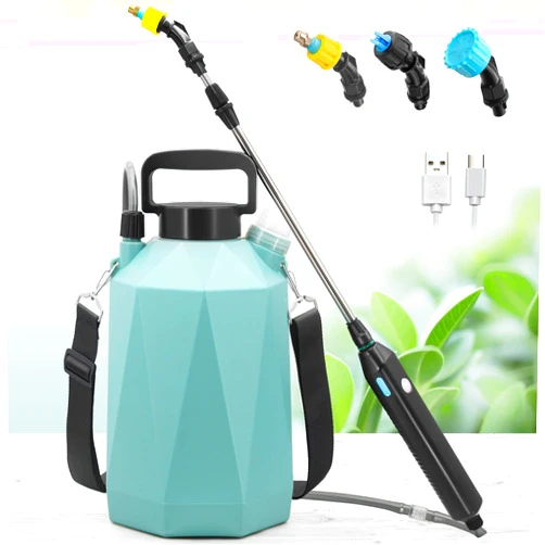 SideKing Battery Powered Sprayer 1.35Gallon/5L, Electric Garden Sprayer with USB Rechargeable Handle, Weed Sprayer with 3 Mist Nozzles, Telescopic Wand, and Shoulder Strap for Lawn and Garden
