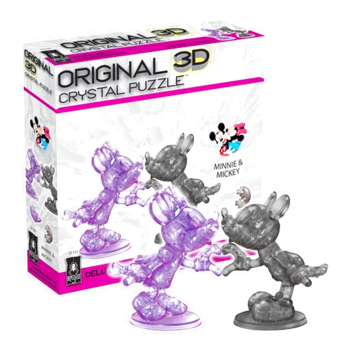 Bepuzzled Disney Minnie and Mickey Mouse Heart Deluxe Original 3D Crystal Puzzle from BePuzzled, 3D Crystal Puzzles and Brainteasers for Puzzlers and Collectors Ages 12 and Up